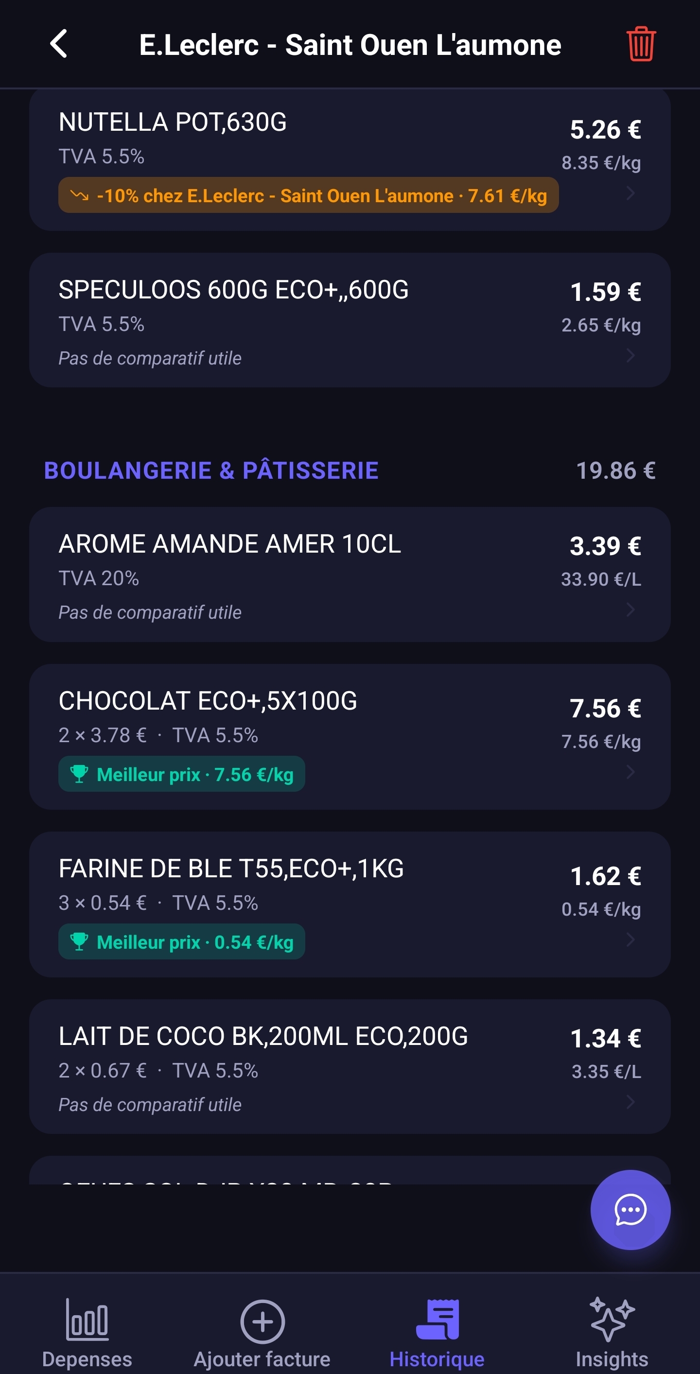 Détail ticket Budget Me